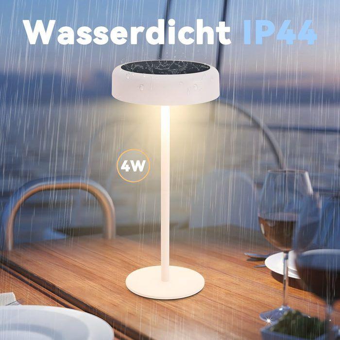 Lampe de table - NETTLIFE - 3600 mAh - Solaire rechargeable - LED blanc chaud - Tactile dimmable - Métal