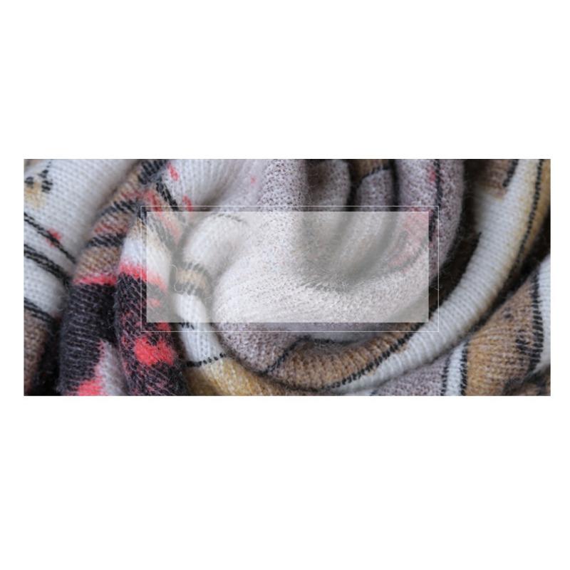 Printed Slash Neck Medium Long Knitwear European Style Loose Oversized Sweater Women's Long Sleeved Knitted Pullover New Fashion Autumn