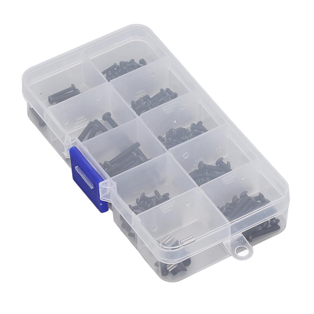 RC Screw Kit Iron Rust Proof Replacement Spare Parts RC Screw Box Set for Traxxas 1/18 Crawler