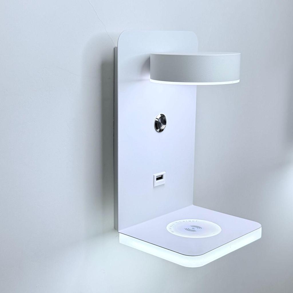 USB Charging LED Wall Lamp: Dimmable Bedroom and Study Light, No Wiring Needed