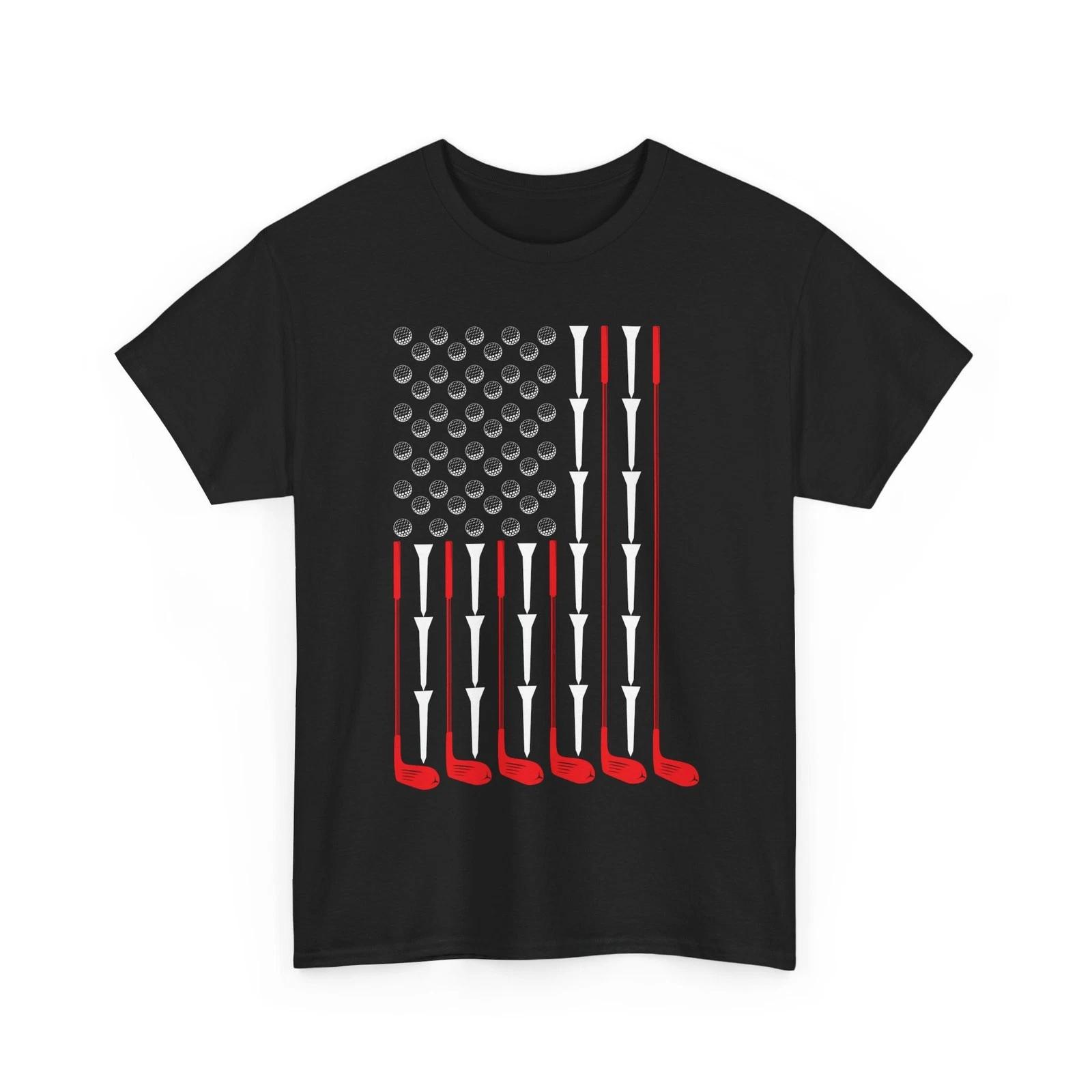Golf American Flag T shirt, Golfing Sports Lovers Golfer Women Men Shirt 2XL