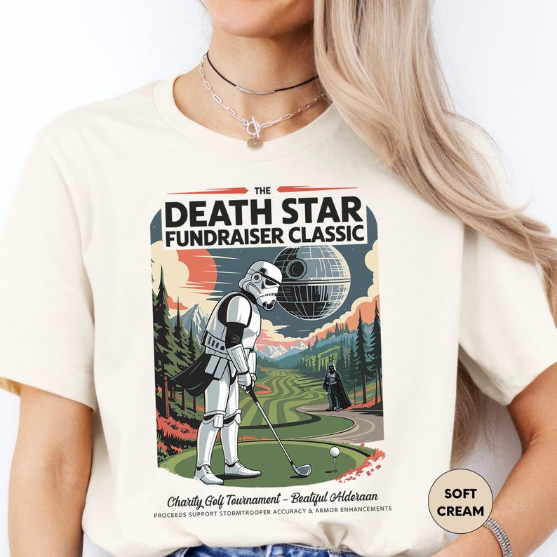 Funny Star Wars Golf unisex T-Shirt - Death Star Classic Stormtrooper Tee,Funny Star Wars Golf T-Shirt S