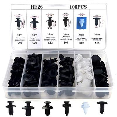 Clipe protetor preto universal para ferramentas automotivas com caixa de armazenamento 100PCS