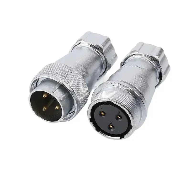 WEIPU WS24 TP+ZP 2Pin 3Pin 4Pin 10Pin 12Pin 19Pin Circular Waterproof Aviation Connector Plug Socket Multiple Core Power Adapter