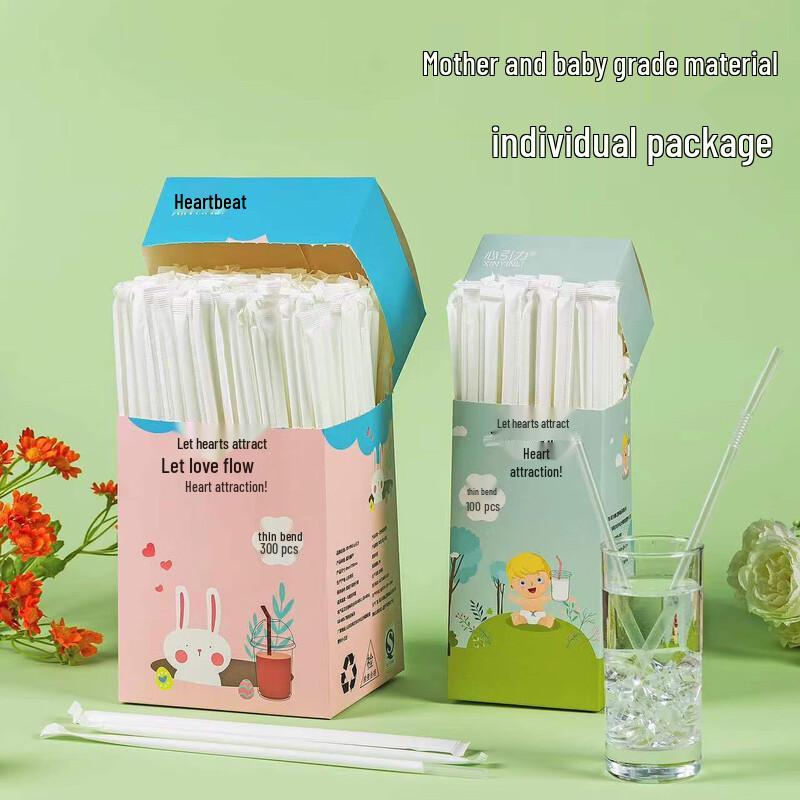 ZISIZ Disposable Bendable Plastic Straws