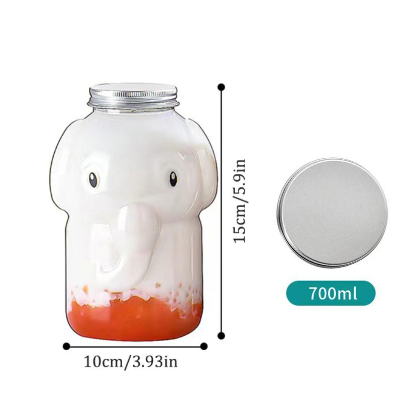 Cute Elephant Water Bottle Cartoon Milk Tea Drinking Cup Portable Bottle Kitchen Water Bottle Home Couple Christmas Bottle Gift