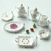 1 Set Doll House Decoration Mini Ceramic Tea Kit Simulation Kettle Plate Model Toy 1/12 Dollhouse Miniature Accessories