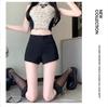 2024 Women's High Waist Black A-Line Summer Shorts - Slimming, Plus Size Options, Casual Fit