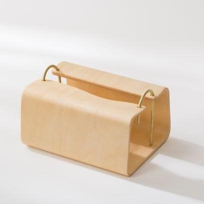 Simple Nordic high-end wood grain tissue box Household coffee table tissue storage Creative pumping paper box Solid wood tissue