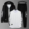 Herren Frühling und Herbst Lässig Übergröße Sportanzug Jugend Langarm Top + Hose Anzug