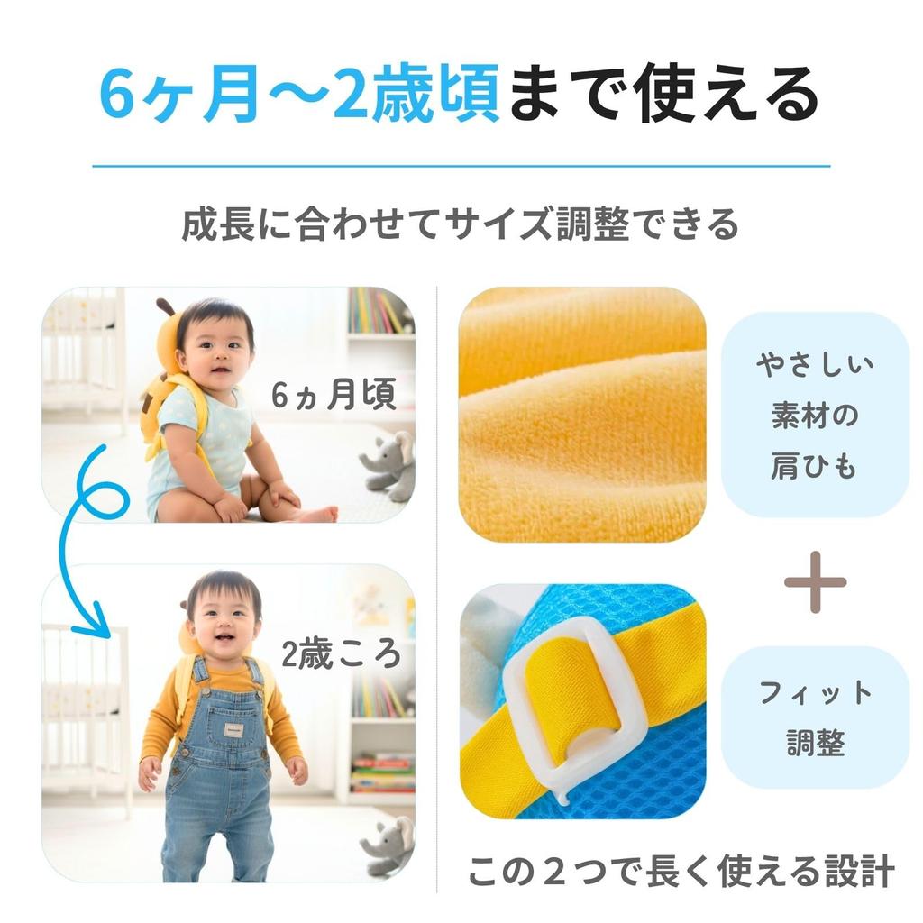 Mochila Portabebés tipo Caravana con Amortiguación Ajustable Cabeza de Bebé Linda Adecuada para Edades de 6 Meses a 2 Años Protección Anticaída, Absorción, Amortiguación de Percy,