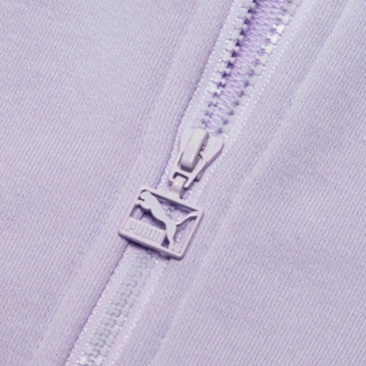Puma Iconic T7 Embroidered Logo Colorblock Stand Collar Zip Jacket Women Jacket Lavender-Purple 531412-16