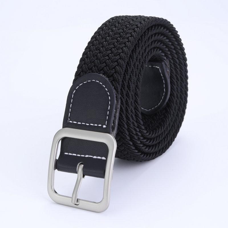 Elastic Stretch Canvas Belt - 100cm No-Hole Woven Belt for Men, Women, and Students