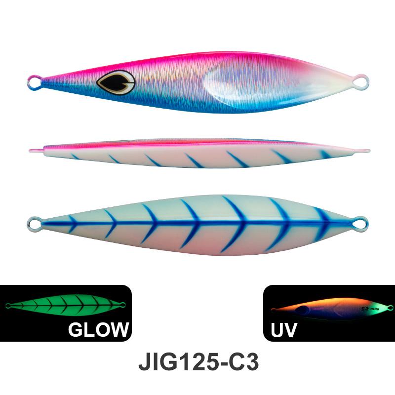 TEASER Fishing J125 Fishing Accessories Bait Saltwater 80g 100g 150g Luminous Vertical Slow Pitch Lead Fishing Lure Metal Jigs