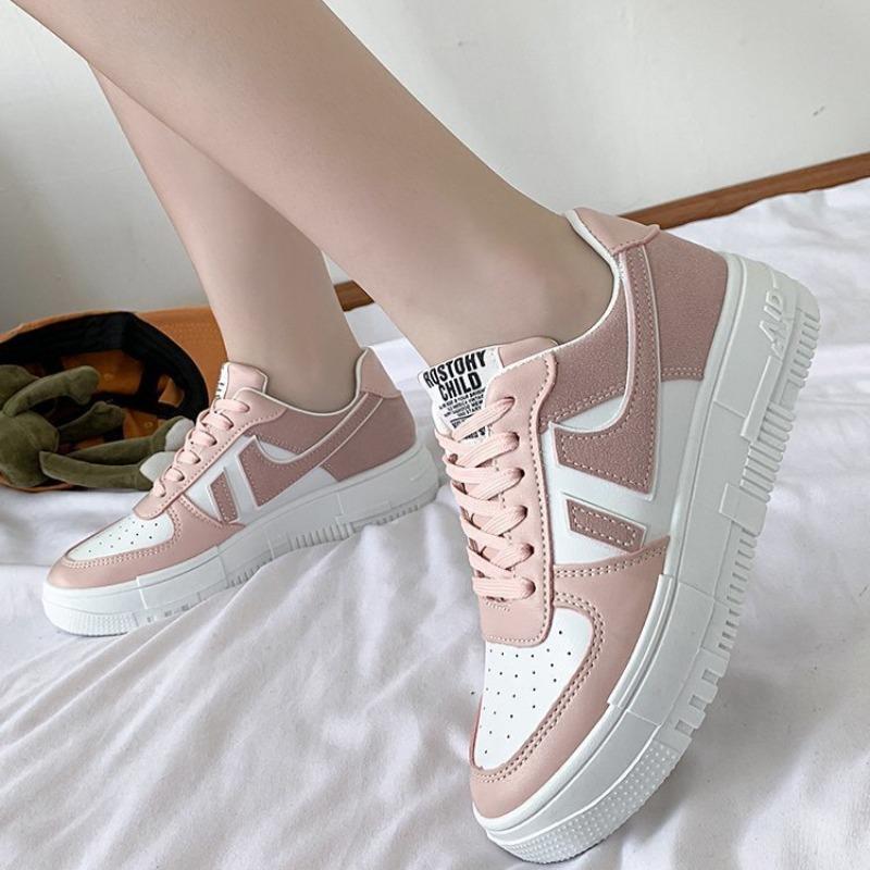 

Fashion New Women s Low Top Casual Walking Shoes Outdoor Lace Up Flat Women s Sneakers Fashion Plus Szie Platform Shoes for Women Tenis 36 розовый