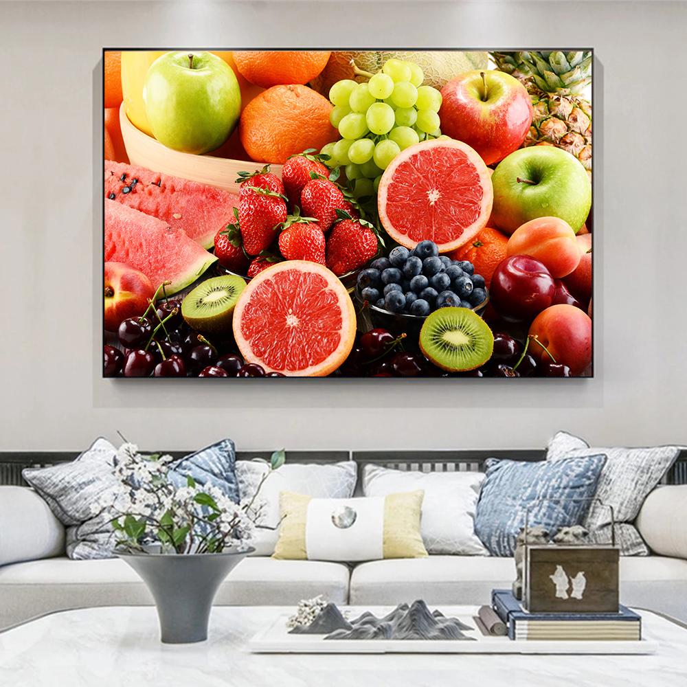 Fine Fruit Vegetable Cooking Supplie HD Posters and Prints Modern Canvas Painting Art Wall Mural Pictures for Dining Living Room Kitchen Decoration