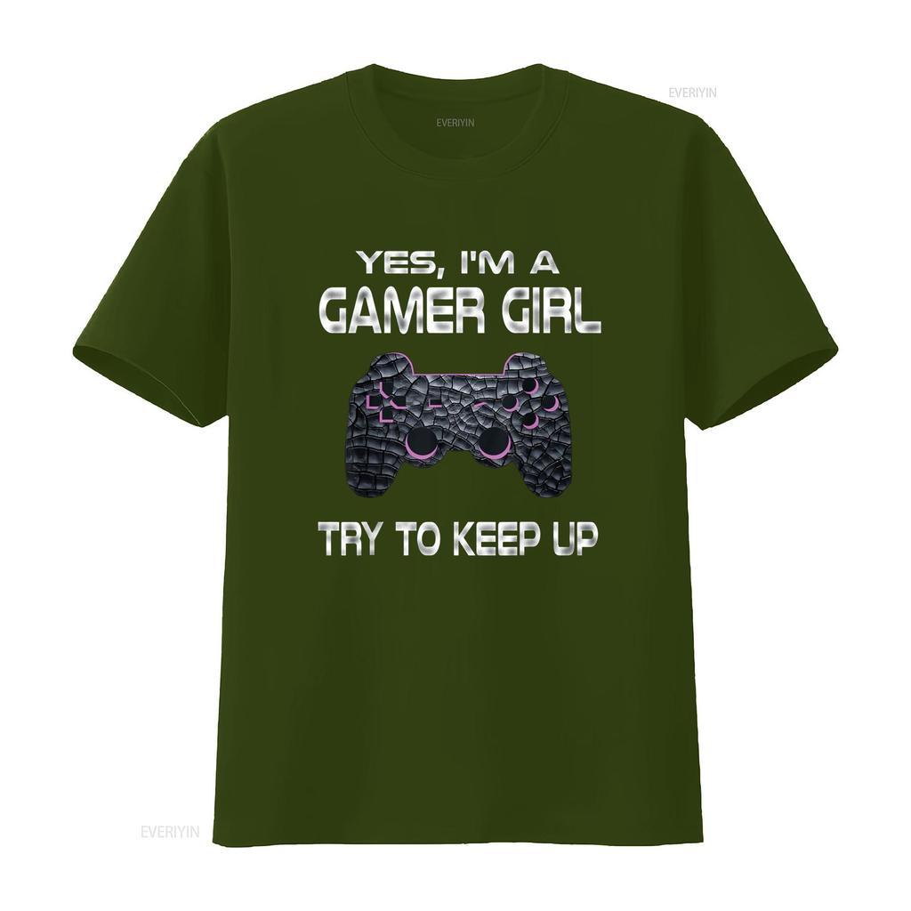 Gamer Girl Funny Quote Gaming Video Games Girls T Shirtns Shirt Vintage Washed Versatile Casual Breathable Stretched Unisex