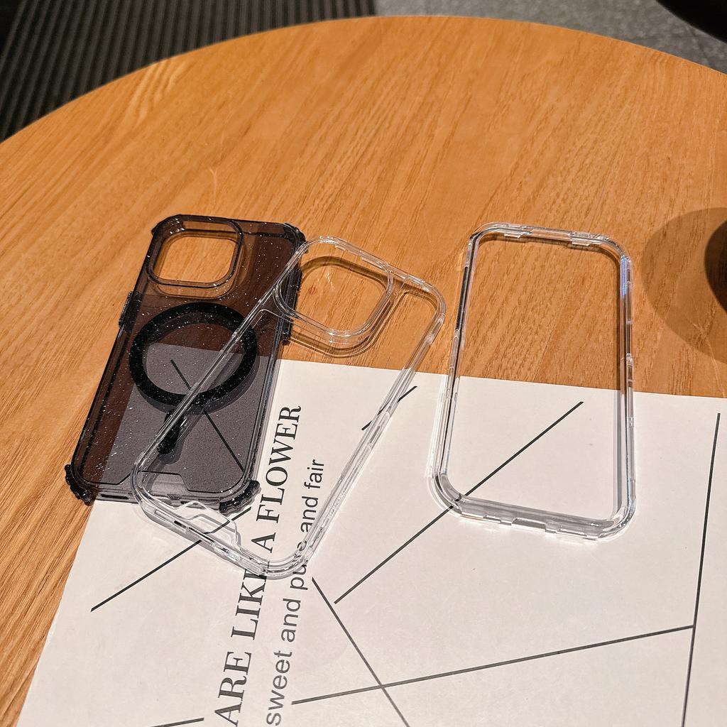 For IP16promax Second Generation Magnetic Colorful Three-in-one PC+TPU Plus Glitter Anti-pressure and Drop-resistant Mobile Phone Case