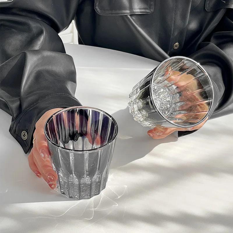 200ml Star Diamond Cut Rock Cup Whisky Cups Household Water Cup Minimalist Style Glass for Bar Party Colored Crystal Glass Cup