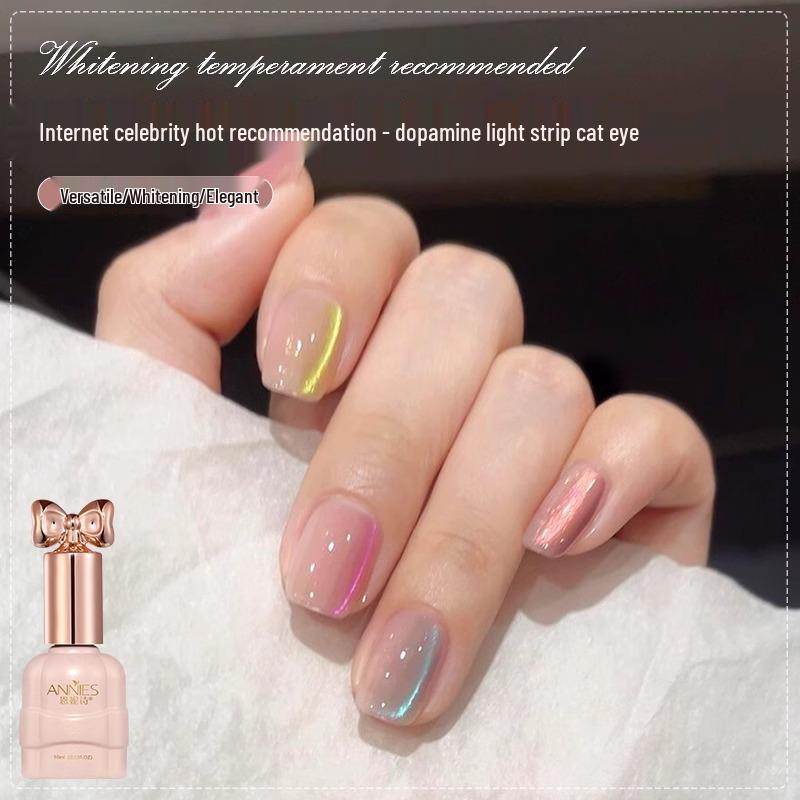 

Ennis Dopamine Light Strip Cat Eye Nail Polish Gel - 2025 New Glass Bead Cat Eye Gel