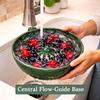 Ceramic Berry Bowl with Drain, Fruit & Vegetable Storage Container Strawberry Blueberry Tomato Washing Colander for Kitchen Home