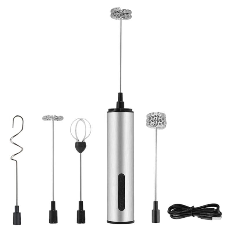 Wireless Rechargeable Electric Milk Frother 3 Speed Handheld Foam Maker Mixer for Latte Cappuccino Hot Chocolate