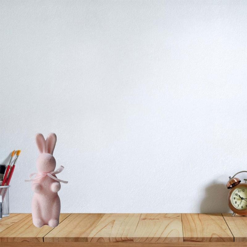 Holiday Decoration Soft Touching Bunnies Figurines Color Option Rabbit Ornament for Home and Party Table Decoration 1PC