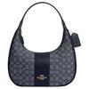 Carmen 29 Logo Zip Closure Jacquard Leather Tote Shoulder Bag Large Women Bags Midnight-Navy CV001-IMX1X