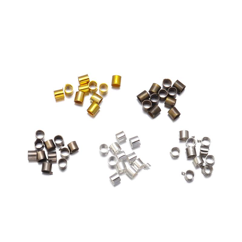 500pcs/lot Metal Copper Tube Crimp Beads Stopper Spacer End Beads For Jewelry Making DIY Earrings Necklace Accessories Wholesale