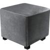 All-inclusive Square Ottoman Cover Elastic Velvet Footstool Covers 360 Degree Protector Sofa Footrest Slipcover for Living Room