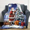 1pc Christmas, Santa Blanket Lightweight Flannel Throw for Sofa Bed Travel Camping Livingroom Office Couch Chair