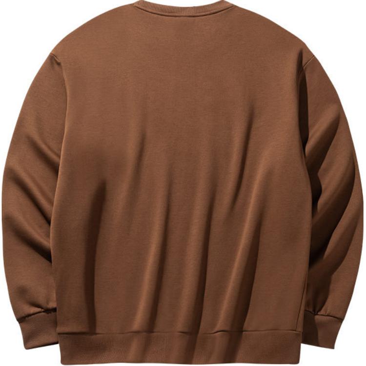 Anta Comfortable Casual Loose Round Neck Pullover Breathable Sweatshirt Men Sweatshirt Cinnamon-Brown 952448709-3