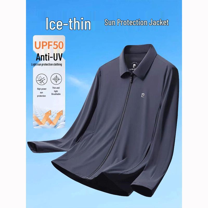 Pierre Cardin Men's Cooling Ice Silk Sun Protection Polo Jacket
