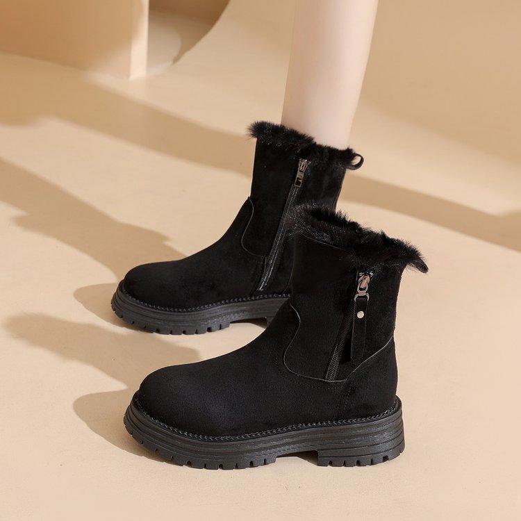 Internet celebrity snow boots  new winter thick soles heightened fleece thickened warm comfortable fashion Martin boots