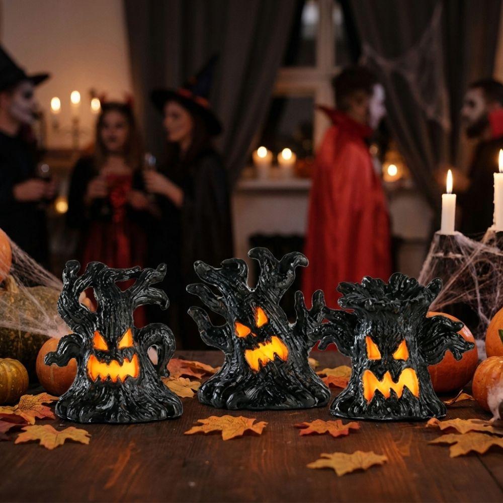 Resin Halloween Monster Tree Light Ornament Grimace Tree Tabletop Lamp Indoor Table Decor