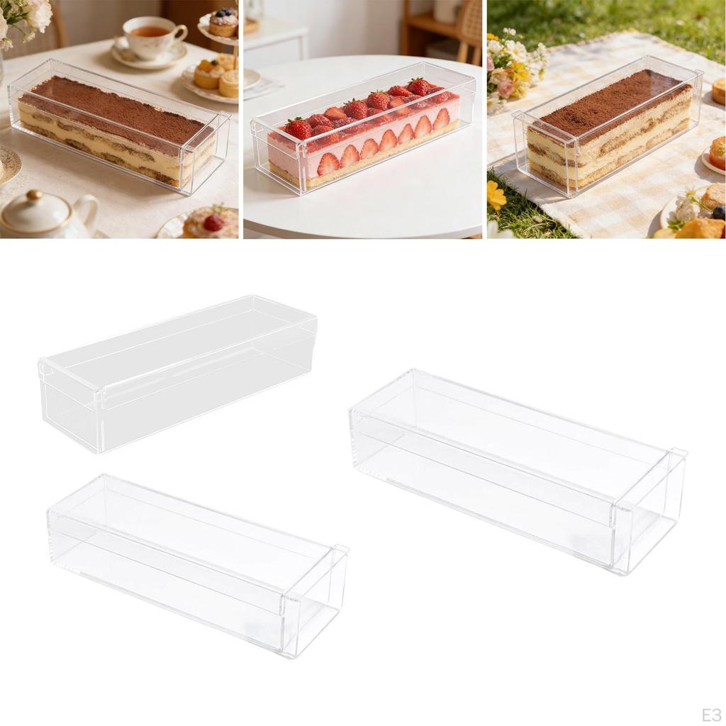 Multifunctional Rectangular Tiramisu Container with Lid, Lightweight, for Desserts, Ideal At