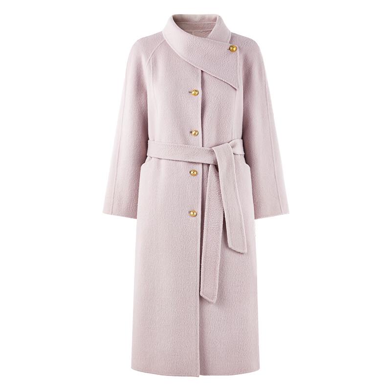 Qiusbuiyiren Elegant 100% Merino Wool Double-Faced Coat