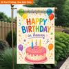 2D Flat, 2D Flat Printing Garden Flag 1pc, Happy Birthday In Heaven Durable Single-Sided Print Yard Flag, Garden & Home Holiday Decoration, 29.97x44.9