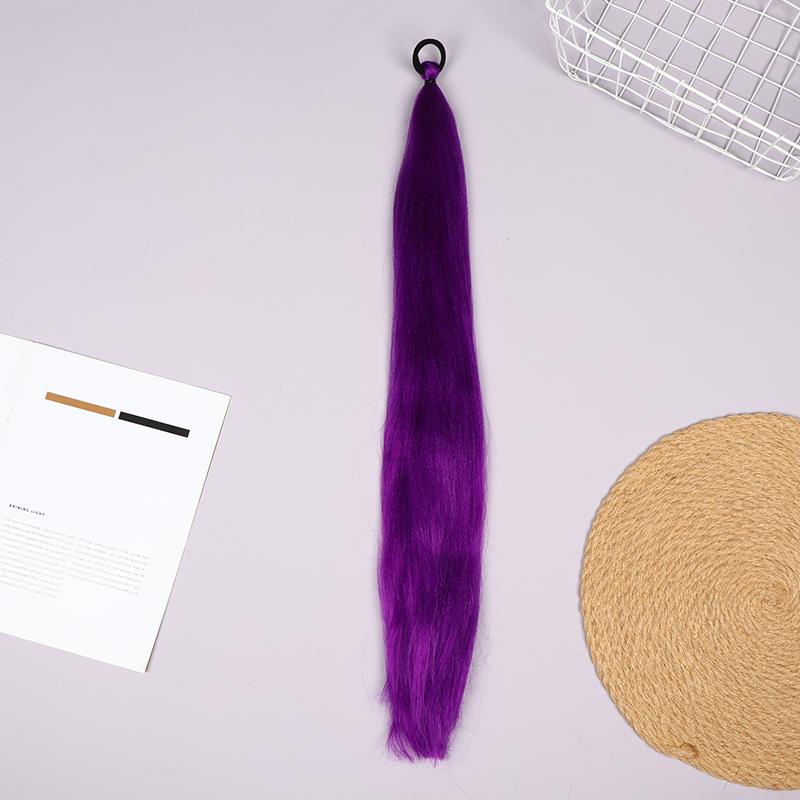 

Синтетические длинные прямые накладные хвосты с резинкой, сделай сам, плетеный хвост, аксессуары для волос на Хэллоуин