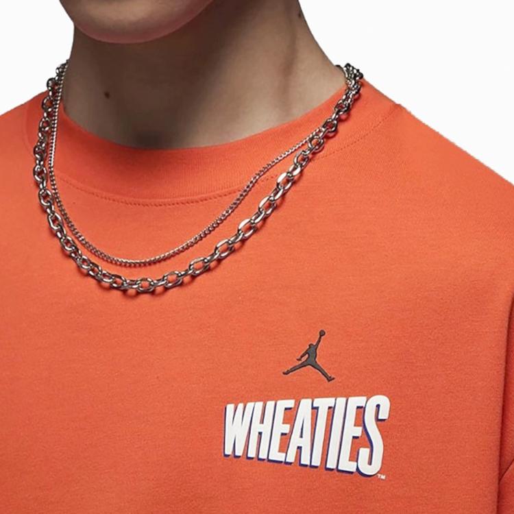 Jordan Logo Print Drop Shoulder Long Sleeve T-Shirt Men Tops Orange DV8429-817