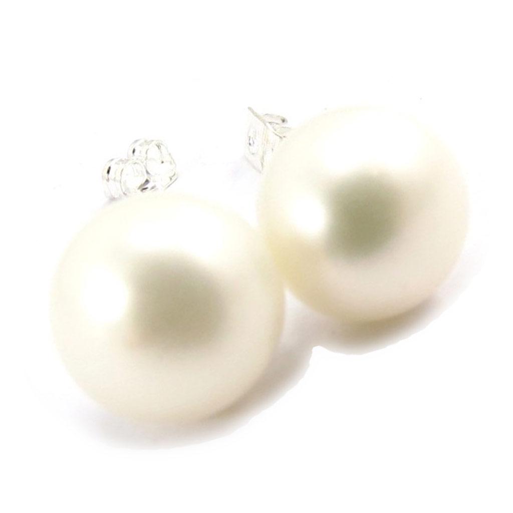 Les Trésors De Lily [K1123] - Boucles 'Perla' ivoire 11 mm