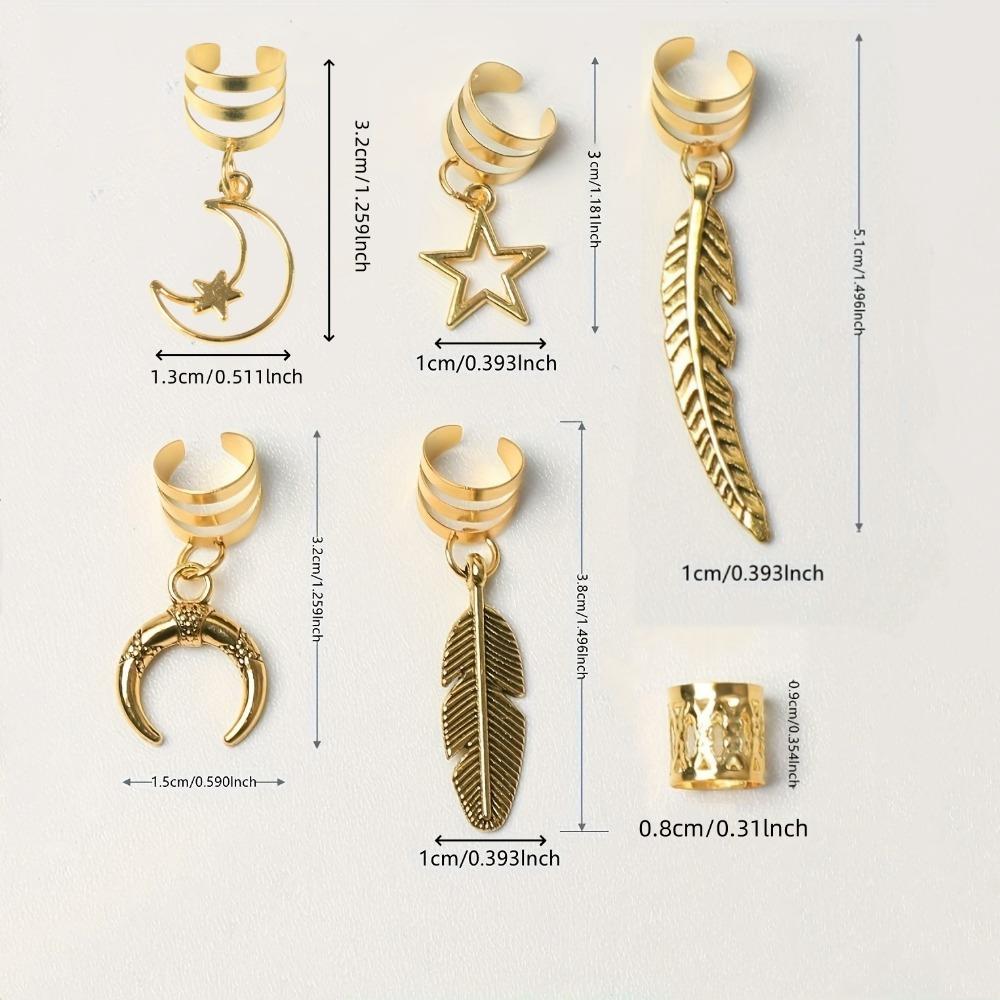 26pcs Dread Locks Hollow Out Hair Ring Metal Cuff Clips Hair Braid Tubes  for Braids