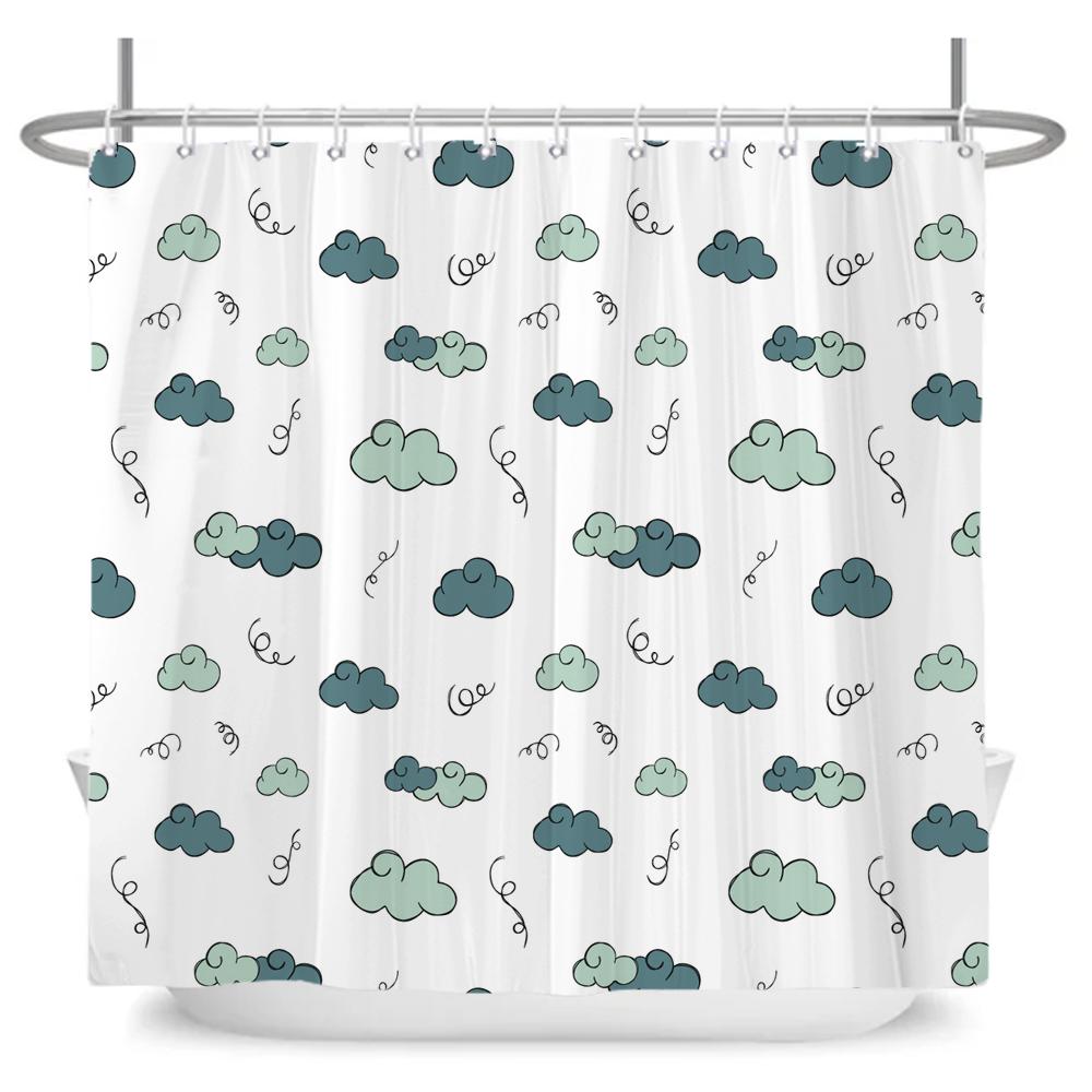 Cute Little Animal Shower Curtain Baby Room Decor Waterproof Kawaii Shower Curtain Bathtub Curtain Bathroom Textured With Hooks