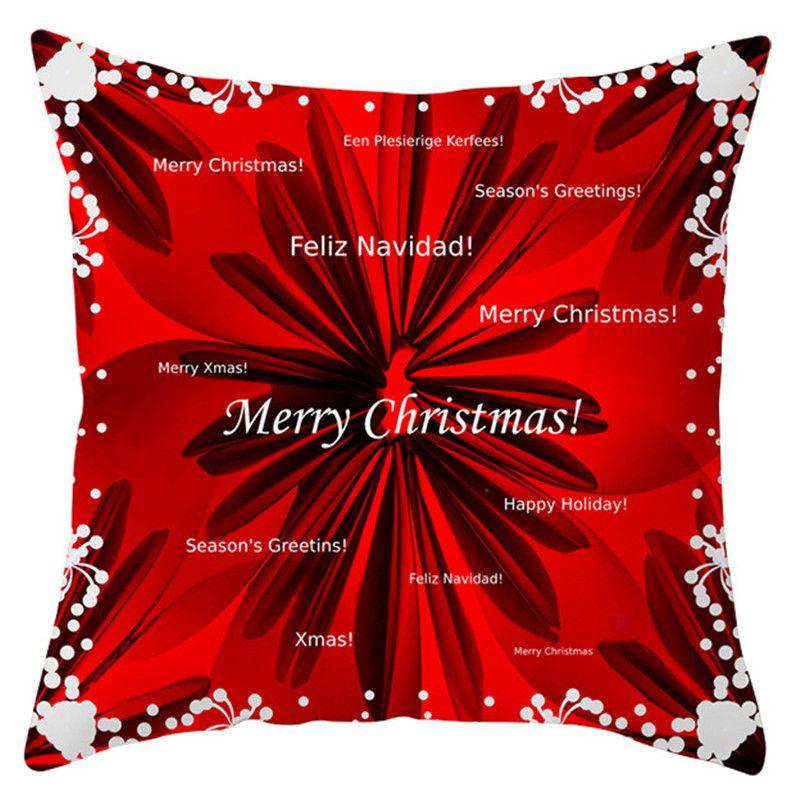 Elegant Christmas Red Cushion Cover Super Soft Pillowcase For Stylish Sofa Decor