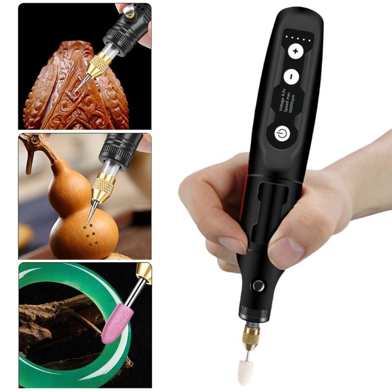 Compact 4V Rechargeable Electric Grinder 16000RPM 5 Speed Adjustable Rotary Tool Kits for Woodworking Metal Crafting