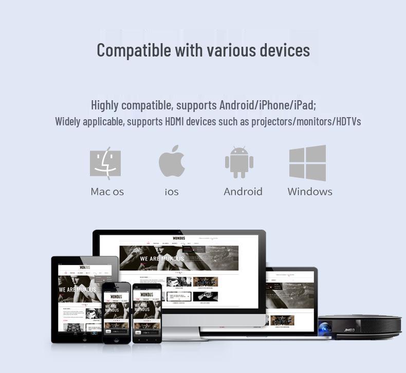 Wireless HDMI Screen Mirroring Device for Phone to TV/Computer Monitor