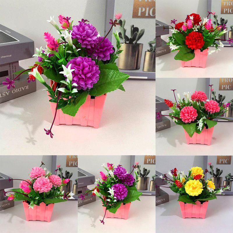 Brightly Colored Artificial Potted Plant Ideal For Lifelike Home And Garden Decoration