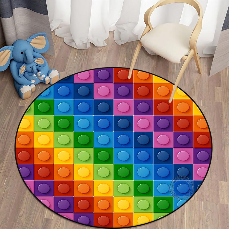 

Килимок із 3D-отворами, круглий килимок, килимок для подушок, килимок для вітальні, стіл, поліестер, декор дитячої кімнати, дверний килимок 60cm x 60cm