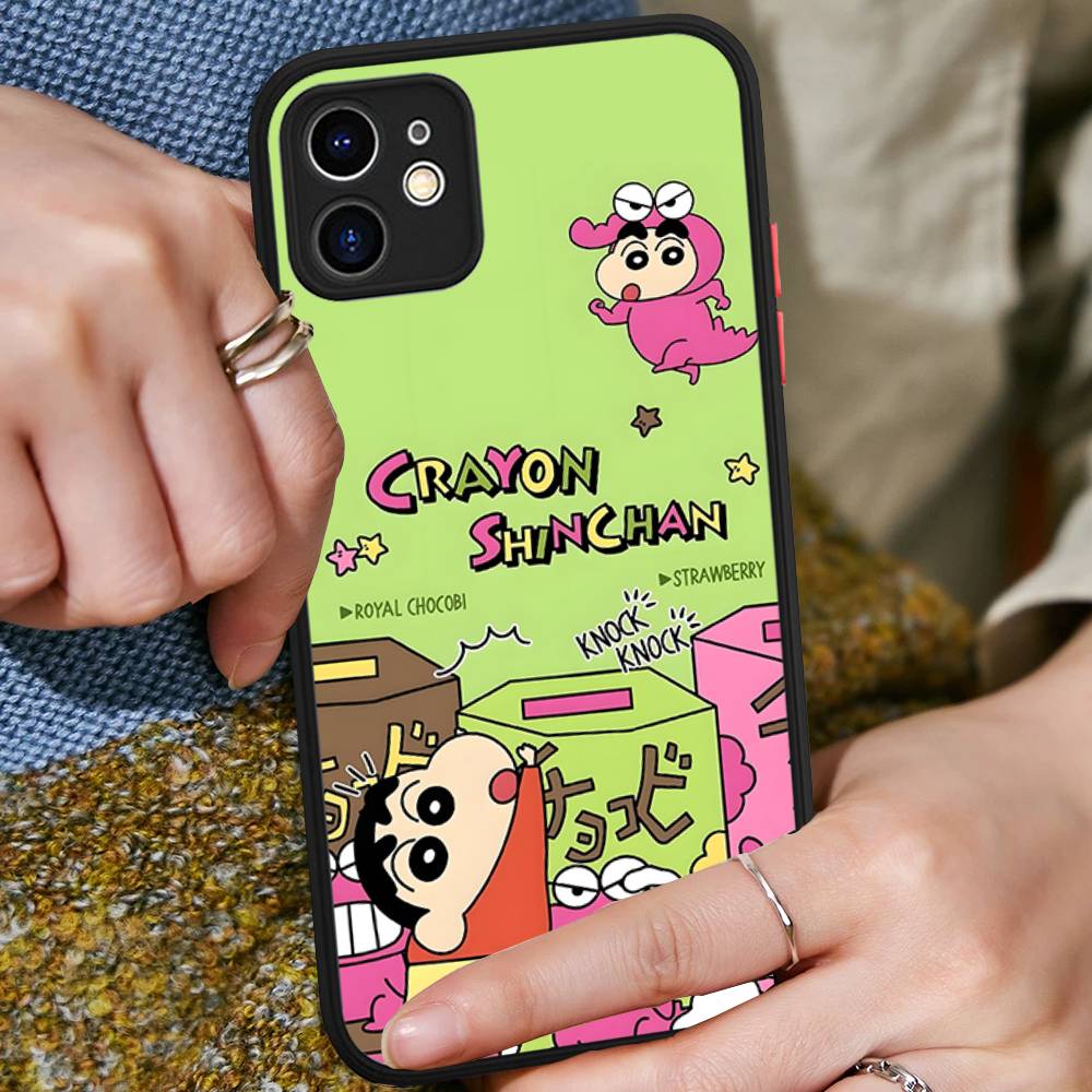 Anime Crayon Shin-Chan Matte Transparent Phone Cover For IPhone Case 16 15 14 13 12 11 Pro Max X XS Max Plus