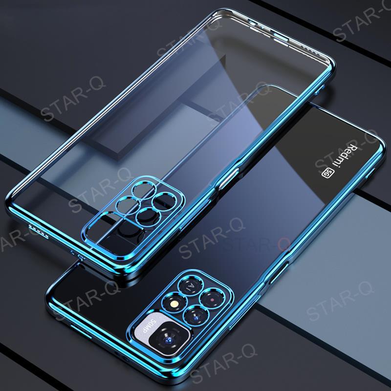 Luxury Plating Transparent Soft Case For Xiaomi Redmi Note 11 Pro Plus 10 9 8 Silicone Cover Redmi Note11 S 10s 11s 9a 9c K20